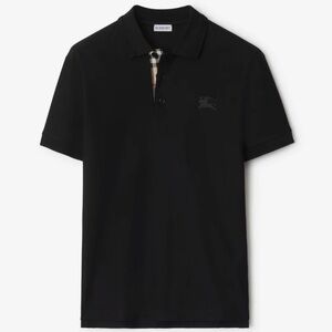 Burberry Brit Black Polo Shirt XL with signature plaid details